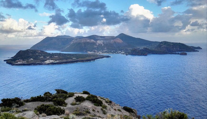 The Aeolian Islands seen from the Gran Cratere, Vulcano Island